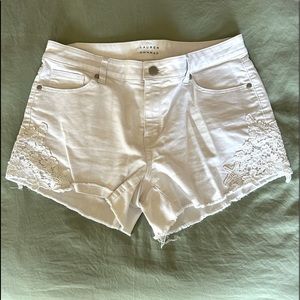 White jean shorts